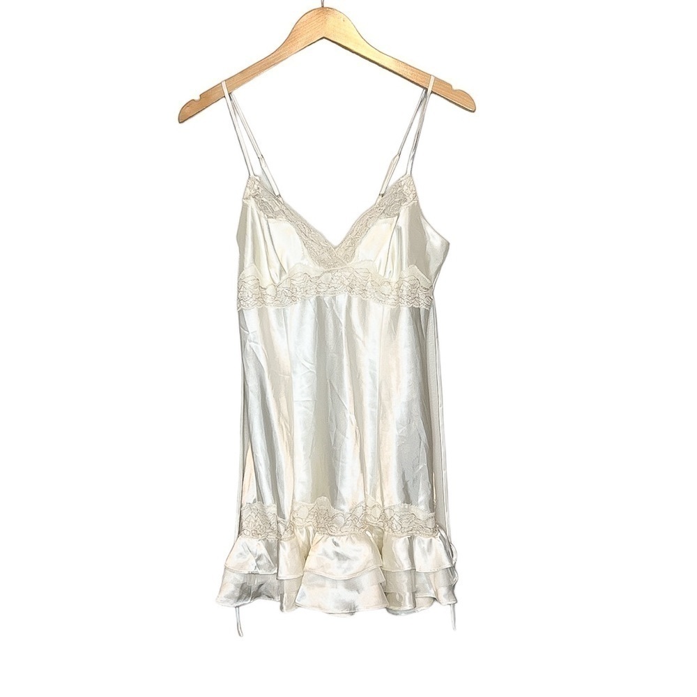 Flora Silky Ruffle Lace Slip Lingerie Chemise Large